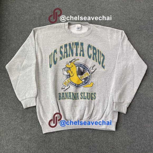 Vintage 90s University of California Santa Cruz Slugs UC Santa Cruz Sweatshirt - Picture 1 of 4